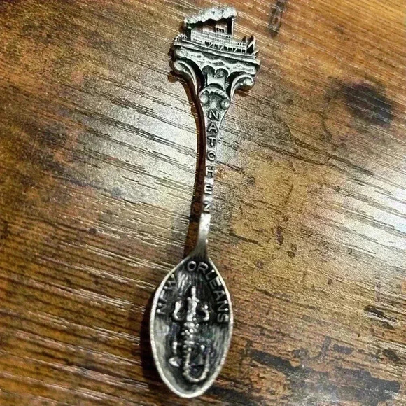 Vintage Souvenir Collector Spoons 3 Pieces Pewter Ford Busch Gardens New Orleans - Picture 2 of 6